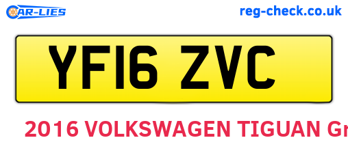 YF16ZVC are the vehicle registration plates.