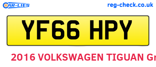 YF66HPY are the vehicle registration plates.