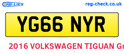 YG66NYR are the vehicle registration plates.