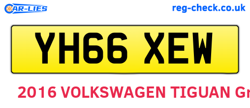 YH66XEW are the vehicle registration plates.
