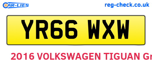YR66WXW are the vehicle registration plates.