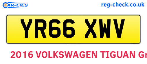 YR66XWV are the vehicle registration plates.