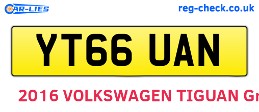 YT66UAN are the vehicle registration plates.