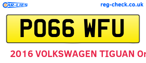 PO66WFU are the vehicle registration plates.