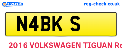N4BKS are the vehicle registration plates.