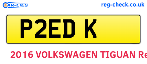 P2EDK are the vehicle registration plates.