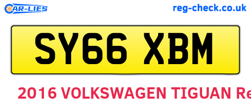 SY66XBM are the vehicle registration plates.