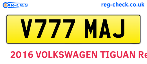 V777MAJ are the vehicle registration plates.