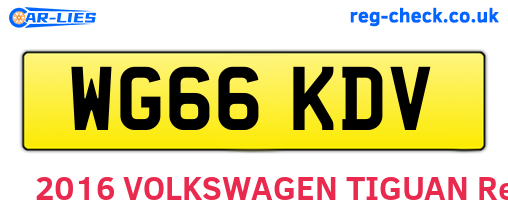 WG66KDV are the vehicle registration plates.