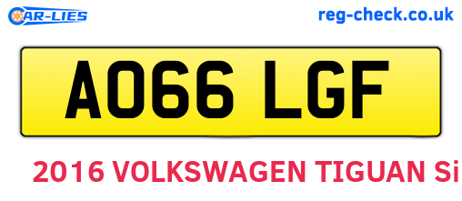 AO66LGF are the vehicle registration plates.