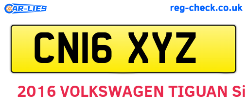 CN16XYZ are the vehicle registration plates.