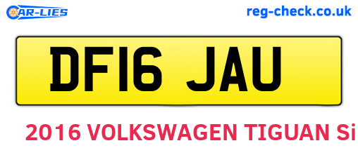 DF16JAU are the vehicle registration plates.