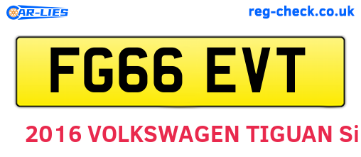 FG66EVT are the vehicle registration plates.