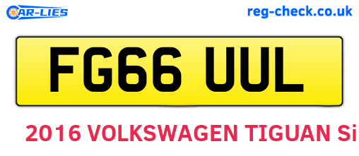 FG66UUL are the vehicle registration plates.