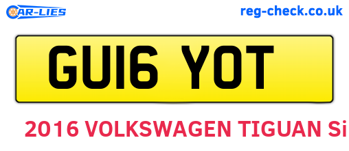 GU16YOT are the vehicle registration plates.