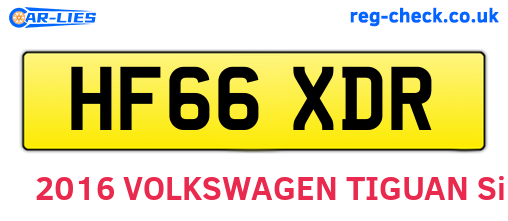 HF66XDR are the vehicle registration plates.