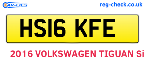 HS16KFE are the vehicle registration plates.
