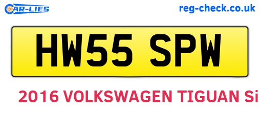 HW55SPW are the vehicle registration plates.