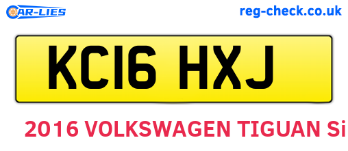 KC16HXJ are the vehicle registration plates.