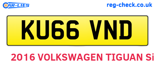 KU66VND are the vehicle registration plates.