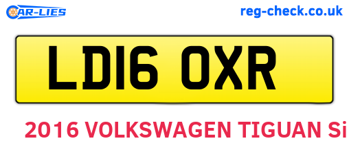 LD16OXR are the vehicle registration plates.