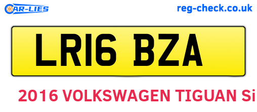 LR16BZA are the vehicle registration plates.