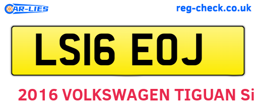 LS16EOJ are the vehicle registration plates.