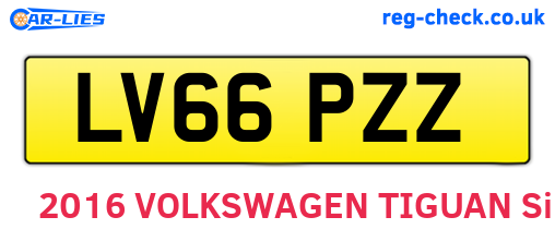 LV66PZZ are the vehicle registration plates.