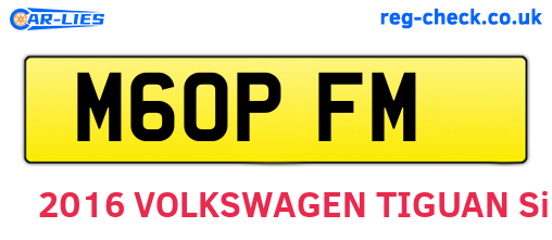 M60PFM are the vehicle registration plates.