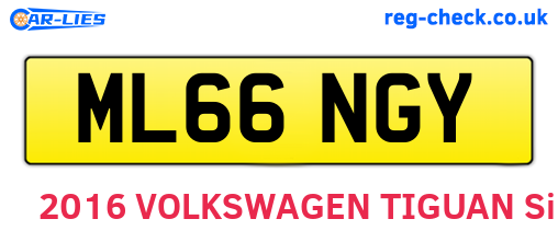 ML66NGY are the vehicle registration plates.