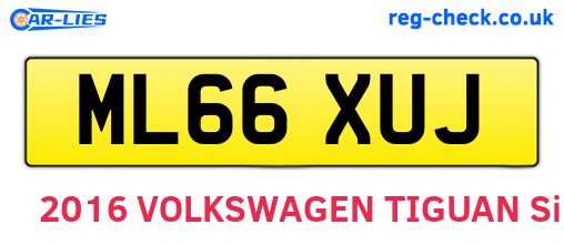 ML66XUJ are the vehicle registration plates.