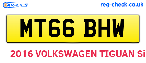 MT66BHW are the vehicle registration plates.
