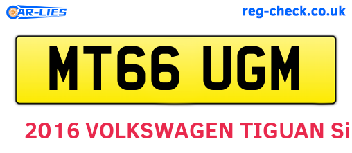 MT66UGM are the vehicle registration plates.