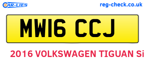 MW16CCJ are the vehicle registration plates.