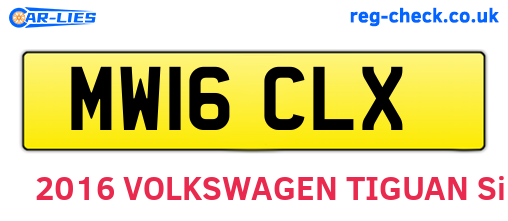MW16CLX are the vehicle registration plates.
