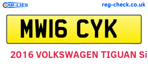 MW16CYK are the vehicle registration plates.