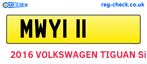 MWY111 are the vehicle registration plates.