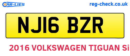 NJ16BZR are the vehicle registration plates.