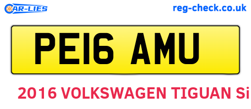 PE16AMU are the vehicle registration plates.