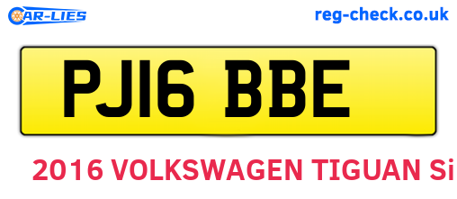 PJ16BBE are the vehicle registration plates.