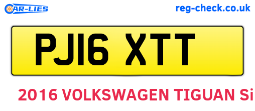 PJ16XTT are the vehicle registration plates.