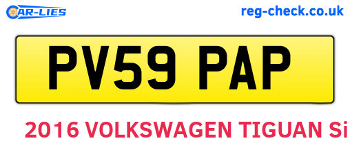 PV59PAP are the vehicle registration plates.