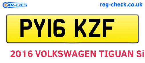 PY16KZF are the vehicle registration plates.