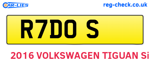R7DOS are the vehicle registration plates.