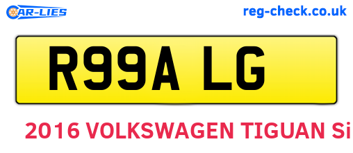 R99ALG are the vehicle registration plates.