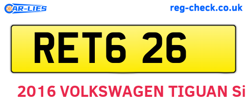 RET626 are the vehicle registration plates.