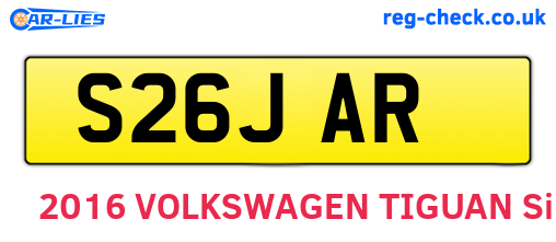 S26JAR are the vehicle registration plates.