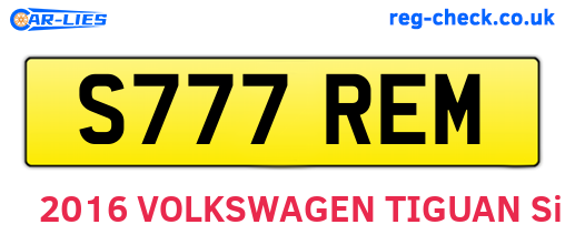 S777REM are the vehicle registration plates.