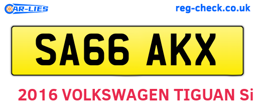 SA66AKX are the vehicle registration plates.