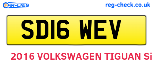 SD16WEV are the vehicle registration plates.